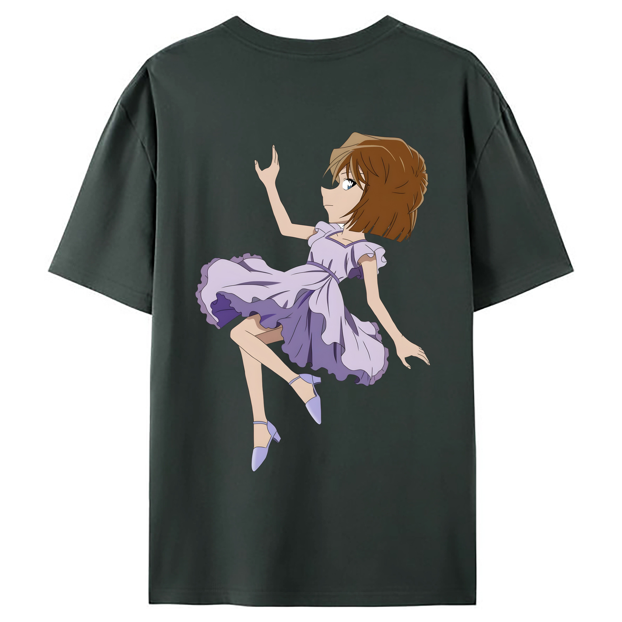 （画像用） 名探偵コナン 灰原 哀 はいばら あい Detective Conan Anita Hailey、Vi Graythorn Haibara Ai 綿100％ メンズ半袖Tシャツ（バックプリント） 通気性